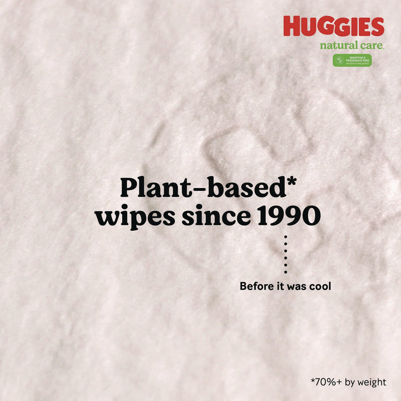 Huggies® Natural Care Sensitive Baby Wipes, Unscented, White, 64/Pack, 12 Packs/Carton (KCC51079)