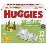 Huggies® Natural Care Sensitive Baby Wipes, Unscented, White, 64/Pack, 12 Packs/Carton (KCC51079)