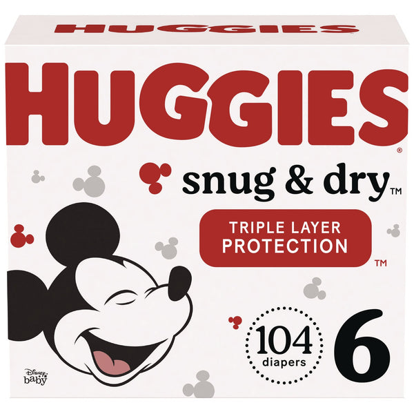 Huggies® Sung and Dry Diapers, Size 6, 35+ lbs, 104/Carton (KCC51516) Case of 104