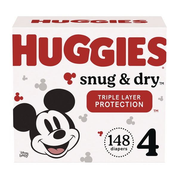 Huggies® Snug and Dry Diapers, Size 4, 22 lbs to 37 lbs, 148/Carton (KCC51518) Case of 148