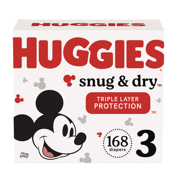 Huggies® Snug and Dry Diapers, Size 3, 16 lbs to 28 lbs, 168/Carton (KCM51520) Case of 168