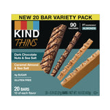 KIND Thins Bar Variety Pack, Caramel Almond and Sea Salt; Dark Chocolate Nuts and Sea Salt, 0.74 oz, 20/Box (KNDPHW41888) Box of 20