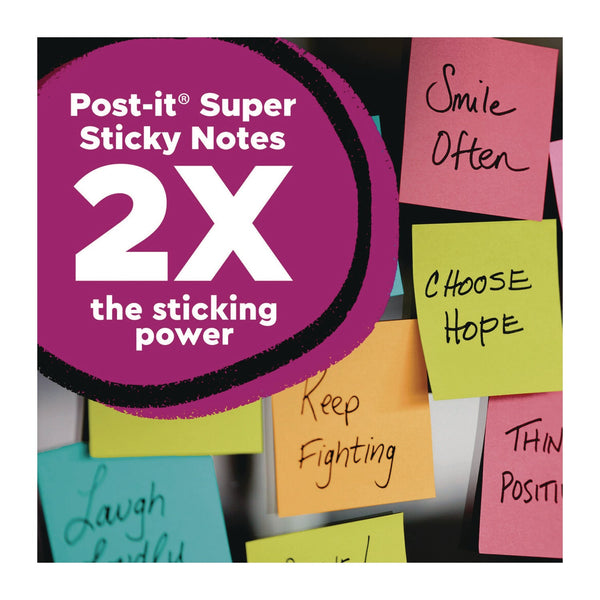 Post-it® Notes Super Sticky Note Pads in Summer Joy Collection, 4" x 4", Note Ruled, 90 Sheets/Pad, 4 Pads/Pack (MMM6754SSJOY) Pack of 4