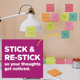 Post-it® Notes Super Sticky Note Pads in Summer Joy Collection, 4" x 4", Note Ruled, 90 Sheets/Pad, 4 Pads/Pack (MMM6754SSJOY) Pack of 4