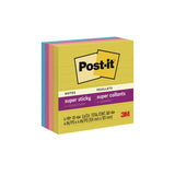 Post-it® Notes Super Sticky Note Pads in Summer Joy Collection, 4" x 4", Note Ruled, 90 Sheets/Pad, 4 Pads/Pack (MMM6754SSJOY) Pack of 4