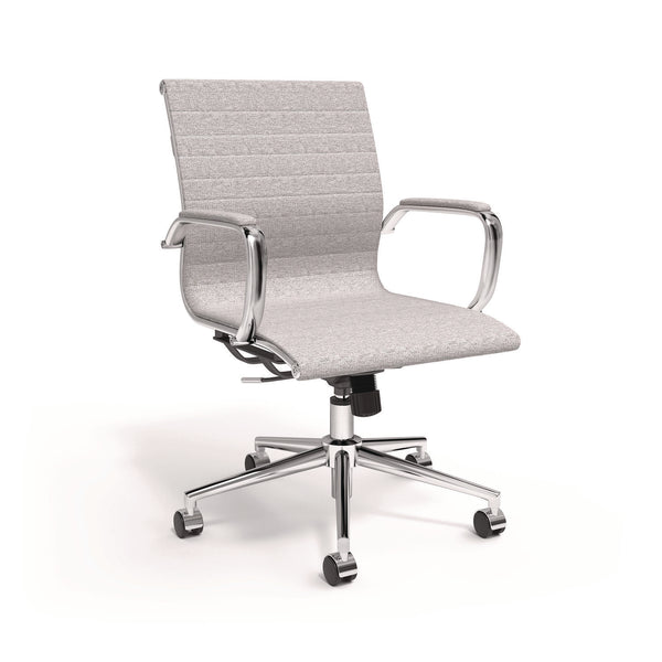 Union & Scale™ Everell Fabric Managers Chair, Supports up to 275 lb, 16.4" to 20.1" Seat Height, Heather Gray Seat/Back, Chrome Base (UOSUN53279CC) Each