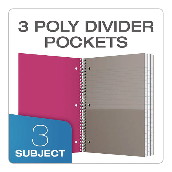 Oxford™ Three-Subject Notebook, 3 Subject, College Rule, Randomly Assorted Cover Color, (150) 11 x 9 Sheets (OXF10586) Each