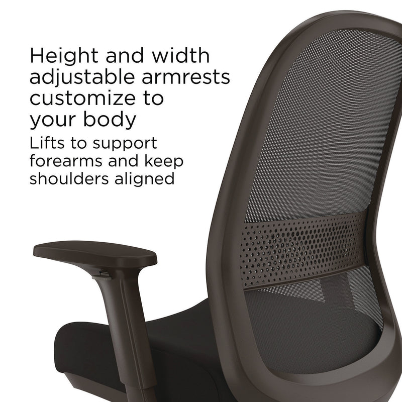 Union & Scale™ Essentials Mesh Back Drafting Stool, Adjustable Lumbar Support, Supports Up to 275 lb, 26.6" to 33.6" Seat Height, Black (UOSUN60992) Each