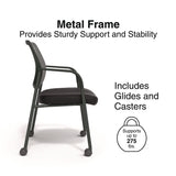 Union & Scale™ Essentials Mesh Back Fabric Guest Chair, 24.41" x 23.62" x 35.04", Black Seat, Black Back, Black Frame (UOSUN61297) Each