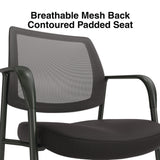 Union & Scale™ Essentials Mesh Back Fabric Guest Chair, 24.41" x 23.62" x 35.04", Black Seat, Black Back, Black Frame (UOSUN61297) Each