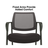 Union & Scale™ Essentials Mesh Back Fabric Guest Chair, 24.41" x 23.62" x 35.04", Black Seat, Black Back, Black Frame (UOSUN61297) Each