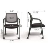 Union & Scale™ Essentials Mesh Back Fabric Guest Chair, 24.41" x 23.62" x 35.04", Black Seat, Black Back, Black Frame (UOSUN61297) Each
