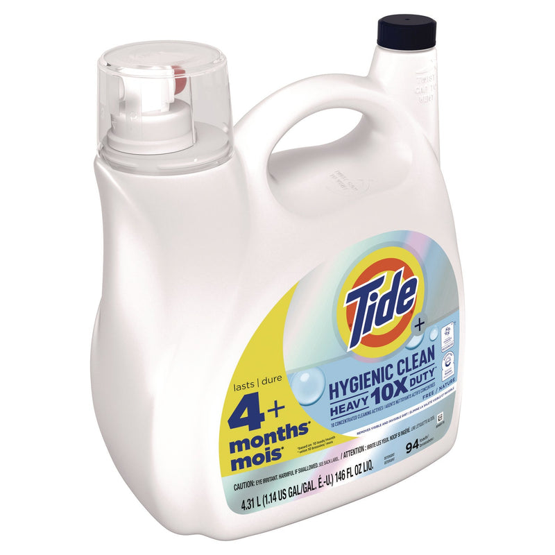 Tide® Hygienic Clean Heavy 10x Duty Liquid Laundry Detergent, Unscented, 146 oz Bottle (PGC3077209452) Each