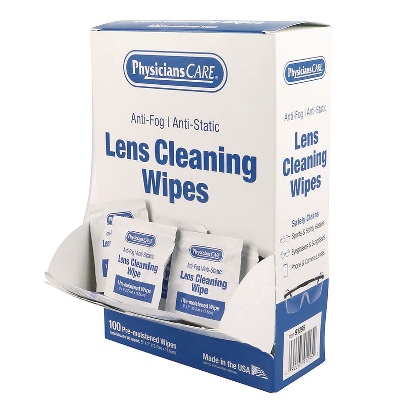 PhysiciansCare® Lens Cleaning Wipe, 100/Box (PHY91295) Box of 100