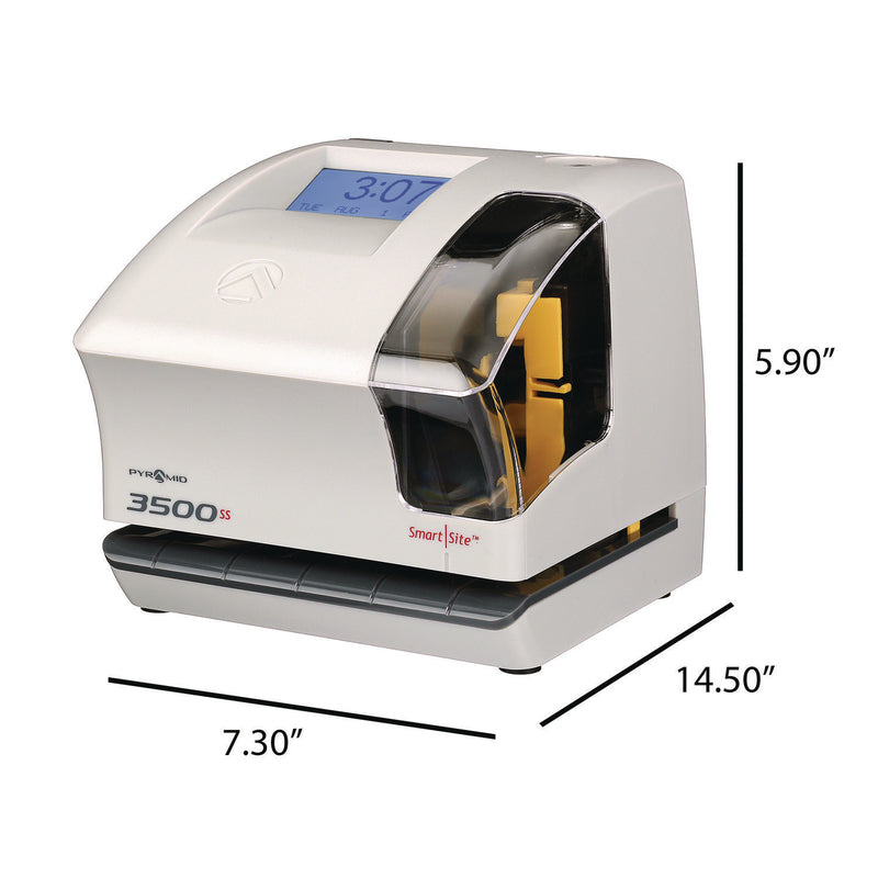 Pyramid Technologies 3500 Smart Site Punch Card Time Clock System, DC Powered Operation, Light Gray (PTI3500SS) Each