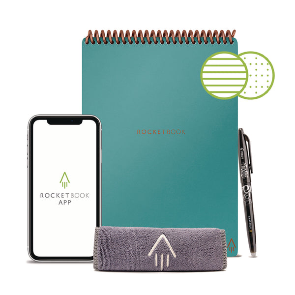 Rocketbook Flip Smart Notepad, Black Cover, Lined/Dot Grid Rule, 6 x 8.8, White, 36 Sheets (RKBFLPERCCCEFR) Each