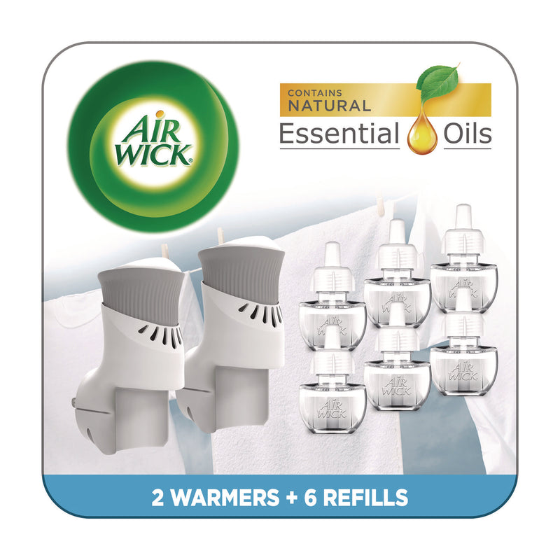Air Wick® Plug-in Scented Oil Starter Kit, Fresh Linen, 0.67 oz, 8/Pack (RAC01914CT) Each