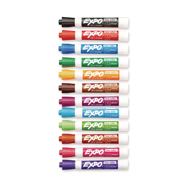 Expo Low-Odor Dry-Erase Marker, Broad Chisel Tip, Assorted Colors, 12/Box (SAN81043) Each