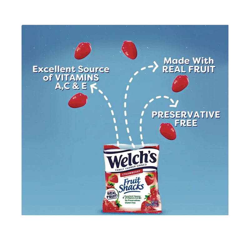 Welch's® Fruit Snacks, Strawberry, 5 oz Pouch, 12/Box (WELPIM05096) Case of 12