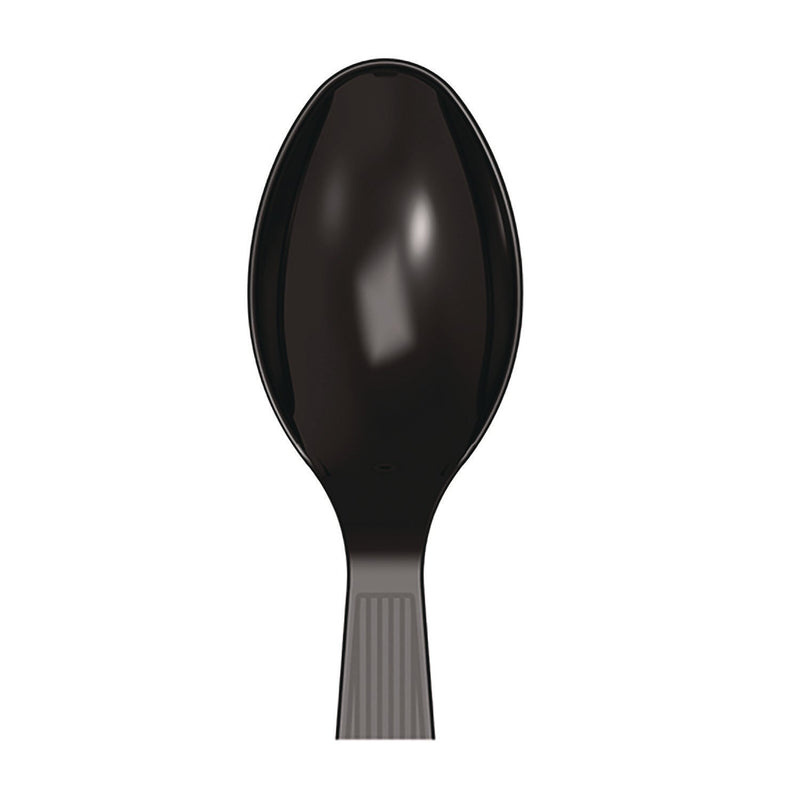 Dixie® Mediumweight Polystyrene Wrapped Cutlery, Teaspoon, Black, 1,000/Carton (DXETM53C1) Case of 1000