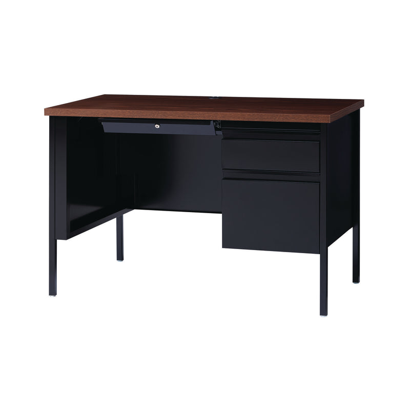 Alera Double Pedestal Steel Desk, 60" x 30" x 29.5", Mocha/Black, Black Legs (ALEHSD6030BM) Each