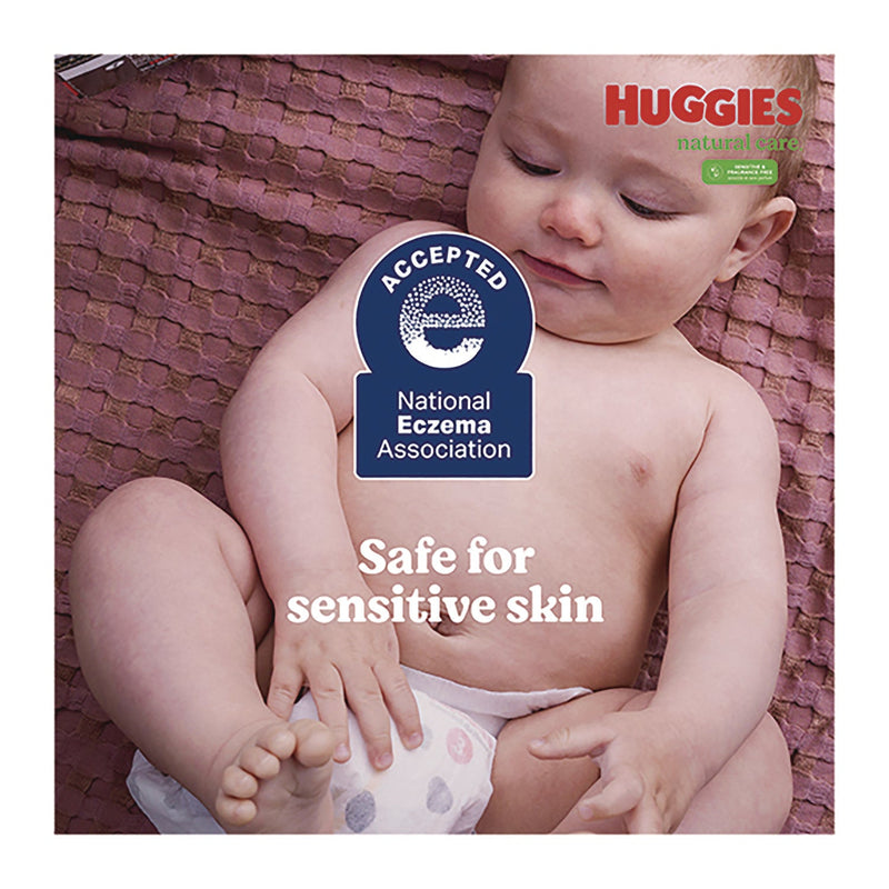 Huggies® Natural Care Sensitive Baby Wipes, Unscented, White, 64/Pack, 12 Packs/Carton (KCC51079)