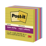 Post-it® Notes Super Sticky Note Pads in Summer Joy Color Collection Colors, 4" x 4", Note Ruled, 90 Sheets/Pad, 6 Pads/Pack (MMM6756SSJOY) Pack of 6