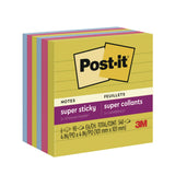 Post-it® Notes Super Sticky Note Pads in Summer Joy Color Collection Colors, 4" x 4", Note Ruled, 90 Sheets/Pad, 6 Pads/Pack (MMM6756SSJOY) Pack of 6