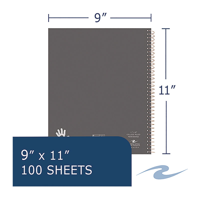 Roaring Spring® Lefty Notebook, 1 Subject, College Rule, Randomly Asst Cover Color, (200) 11 x 8.5 Sheets (ROA11096) Each