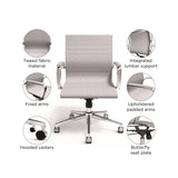 Union & Scale™ Everell Fabric Managers Chair, Supports up to 275 lb, 16.4" to 20.1" Seat Height, Heather Gray Seat/Back, Chrome Base (UOSUN53279CC) Each