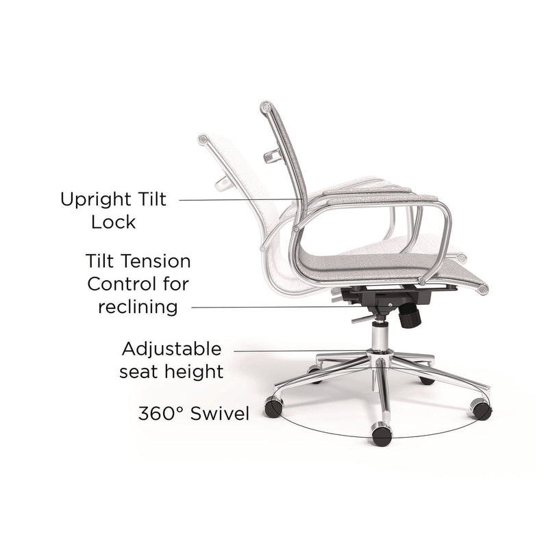Union & Scale™ Everell Fabric Managers Chair, Supports up to 275 lb, 16.4" to 20.1" Seat Height, Heather Gray Seat/Back, Chrome Base (UOSUN53279CC) Each