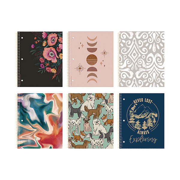 Roaring Spring® Studio Series Notebook, 1-Subject, College Rule, Assorted Cover Set 3, (70) 11 x 9 Sheets (ROA11323) Each