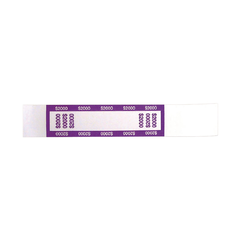 CONTROLTEK® Currency Straps, $20 Bill, $2,000, Self-Adhesive, 1,000/Pack (CNK560021) Pack of 1000