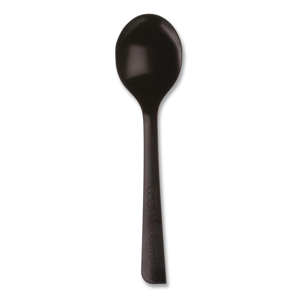 100% Recycled Content Cutlery, Soup Spoon, Plastic, Black, 50/Pack, 20 Packs/Carton (ECOEPS114) Case of 1000