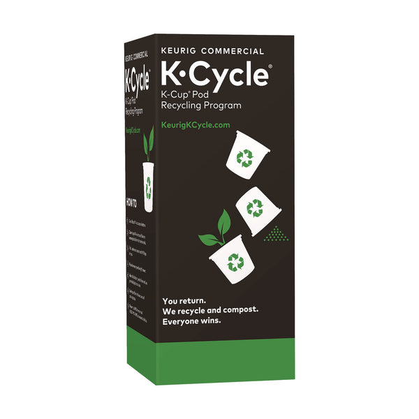 Keurig® K-Cycle Cardboard Indoor Recycling Bin, Large, Cardboard, Black/Green/White, 5/Pack (KEU5000350631) Each