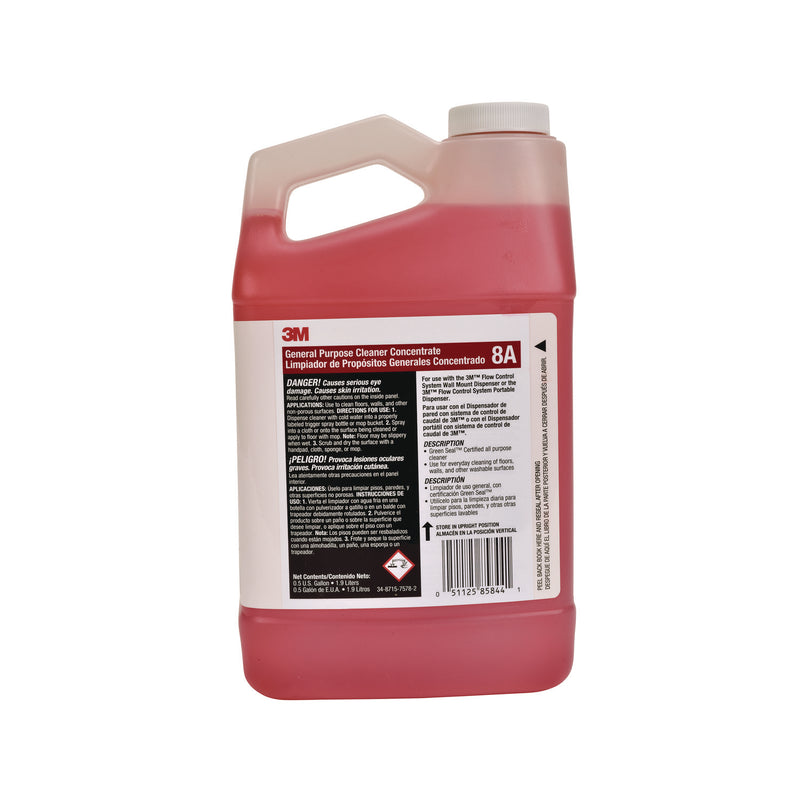 3M™ General Purpose Cleaner Concentrate, Clean Scent, 0.5 gal Bottle, 4/Carton (MMM8A) Case of 4
