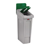 Rubbermaid® Commercial Slim Jim Recycling Station Kit, 1-Stream Paper, 23 gal, Plastic, Green/Gray (RCP2185054) Each