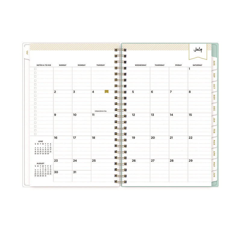 Blue Sky® Day Designer "Secret Garden Mint" Academic Year Weekly/Monthly Notes Planner, 8 x 5, 12-Month (July to June): 2025-2026 (BLS137900) Each