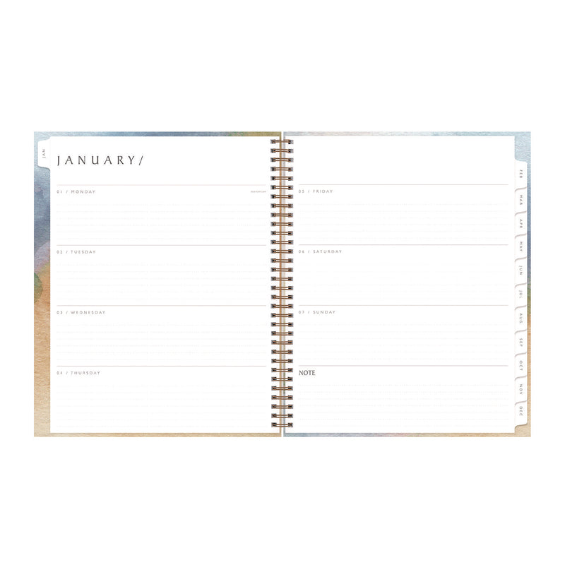 Blue Sky® One Tree Planted Andreo Weekly/Monthly Planner, Abstract Artwork, 11" x 8.5", Blue/Sand/Green Cover, 12-Month (Jan-Dec): 2026 (BLS137948) Each