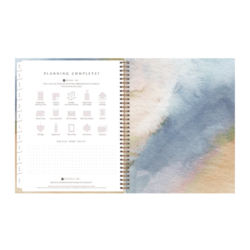 Blue Sky® One Tree Planted Andreo Weekly/Monthly Planner, Abstract Artwork, 11" x 8.5", Blue/Sand/Green Cover, 12-Month (Jan-Dec): 2026 (BLS137948) Each