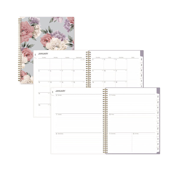 Blue Sky® Tula Weekly/Monthly Planner, Floral Artwork, 11" x 8.5", Purple/Pink/White Cover, 12-Month (Jan to Dec): 2026 (BLS143971) Each