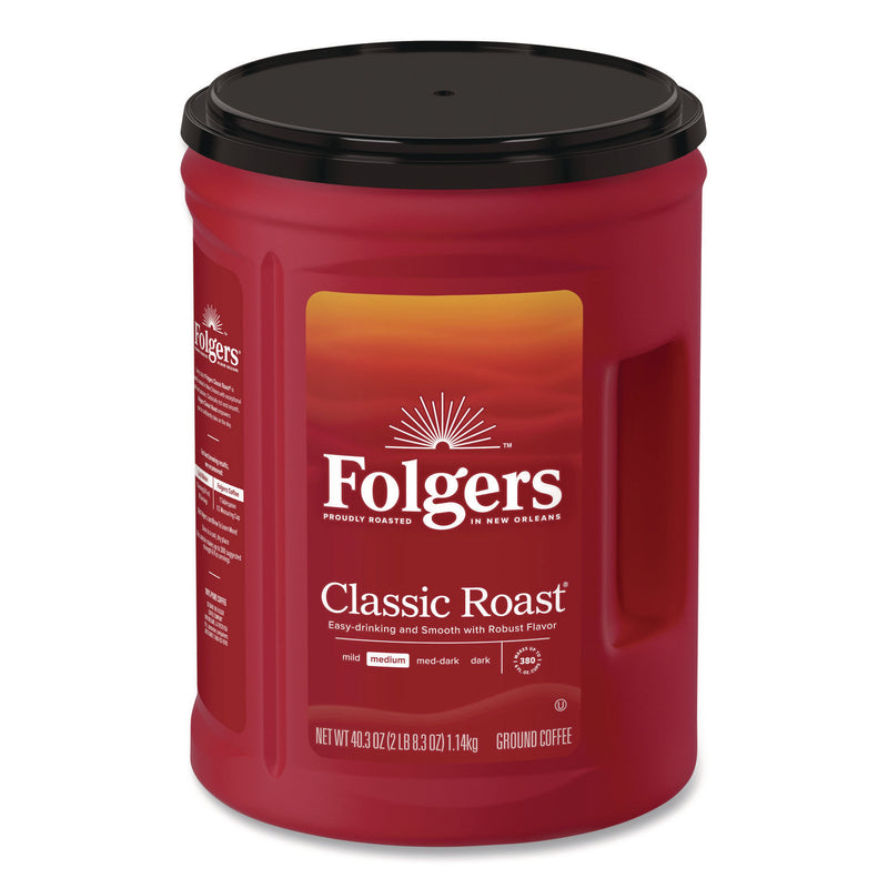 Folgers Classic Roast Ground Coffee, Classic Roast, 40.3 oz Canister (FOL30419EA) Each