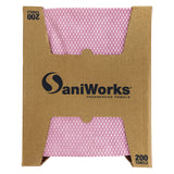 HOSPECO Choice Counter Foodservice Wiper, 1-Ply, 12 x 21, Pink/White, 200/Carton (HOSNF110QCP) Case of 200