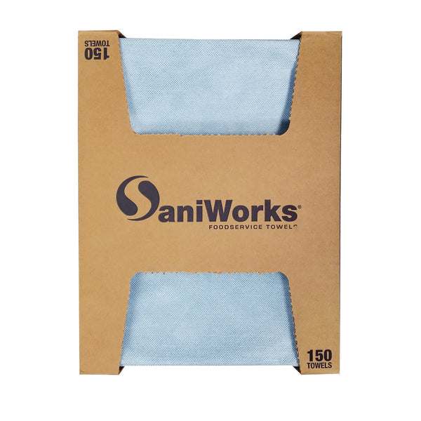 HOSPECO Deluxe Foodservice Wiper, 1-Ply, 13 x 21, Blue, 150/Carton (HOSNF310QCBA) Case of 150