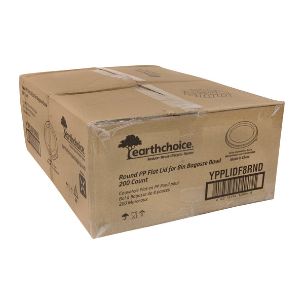 Pactiv Evergreen EarthChoice PP Lid for Fiber Blend Bowl, 8" Diameter, Clear, Plastic, 200/Carton (PCTYPPLIDF8RND) Case of 200