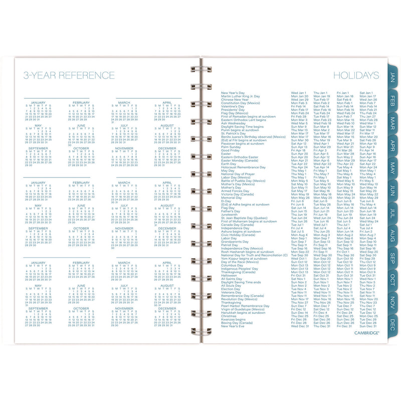 Cambridge® Glacier Weekly/Monthly Planner, Glacier Artwork, 8.5" x 6.38", Blue/Gray/Silver Cover, 12-Month (Jan to Dec): 2025 (AAG1727200) Each