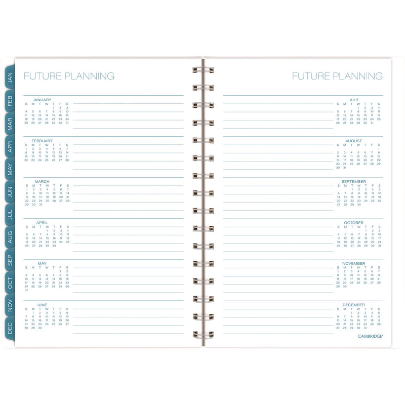 Cambridge® Glacier Weekly/Monthly Planner, Glacier Artwork, 8.5" x 6.38", Blue/Gray/Silver Cover, 12-Month (Jan to Dec): 2025 (AAG1727200) Each