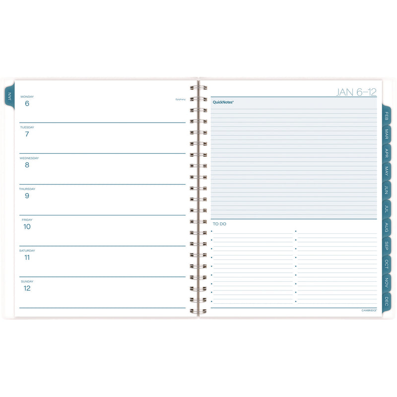 Cambridge® Glacier Weekly/Monthly Planner, Glacier Artwork, 11" x 9.25", Blue/Gray/Silver Cover, 12-Month (Jan to Dec): 2025 (AAG1727905) Each