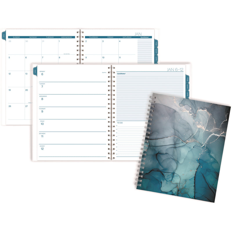 Cambridge® Glacier Weekly/Monthly Planner, Glacier Artwork, 11" x 9.25", Blue/Gray/Silver Cover, 12-Month (Jan to Dec): 2025 (AAG1727905) Each