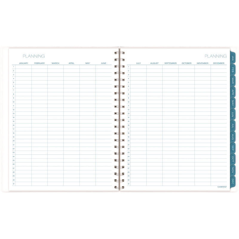 Cambridge® Glacier Weekly/Monthly Planner, Glacier Artwork, 11" x 9.25", Blue/Gray/Silver Cover, 12-Month (Jan to Dec): 2025 (AAG1727905) Each